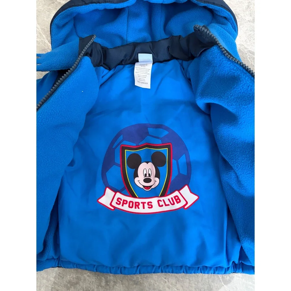 Disney | Mickey Mouse Soccer Puffer Jacket 12M || Navy Blue|